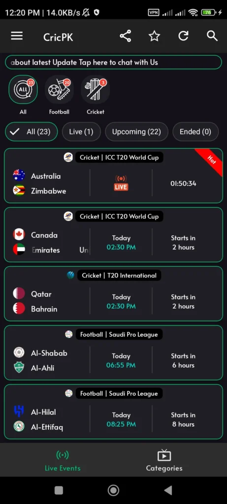 Cricpk TV App download v2.4
